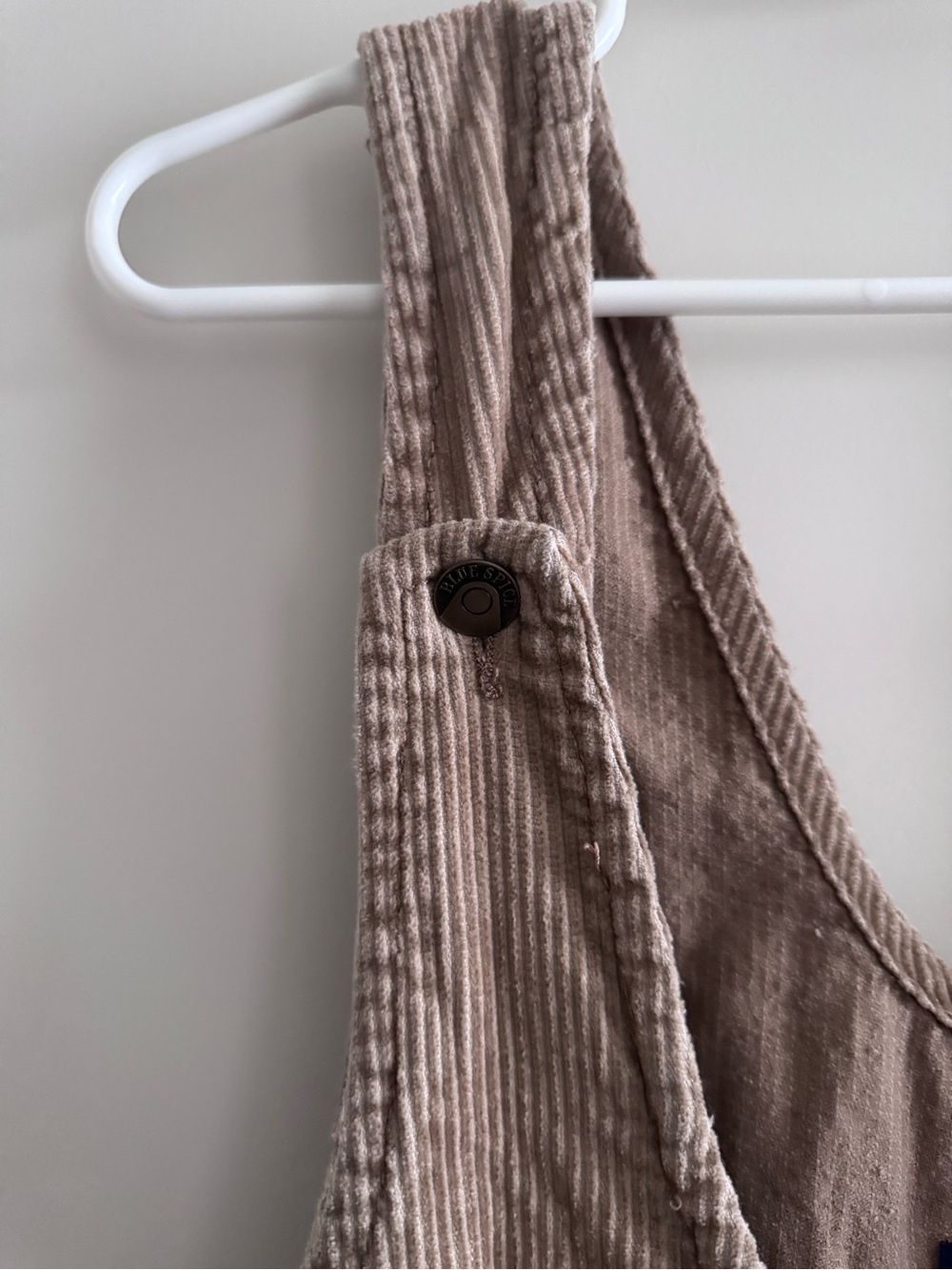 Blue Spice Light Taupe Corduroy Overall Dress - Picture 4 of 5
